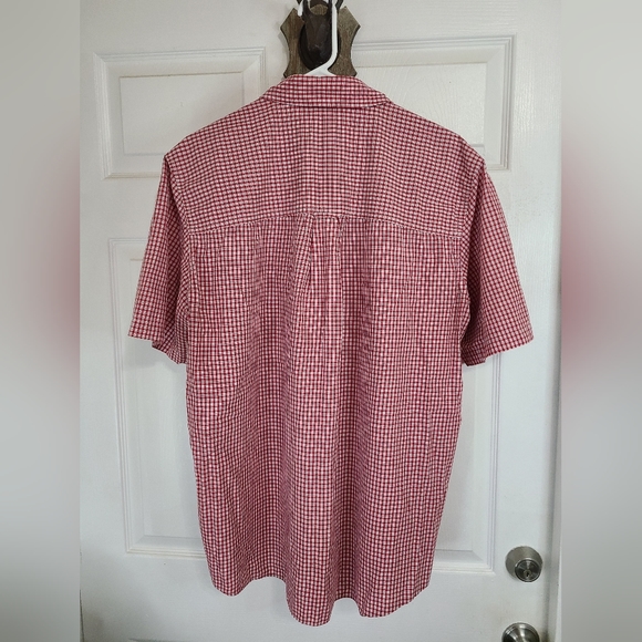 (987) Chap's Men's Classic Short Sleeve Button Down Shirt,Size: XL Checkered Red - Picture 8 of 11